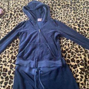 Navy Blue Terry Cloth Juicy Couture Tracksuit Size Small